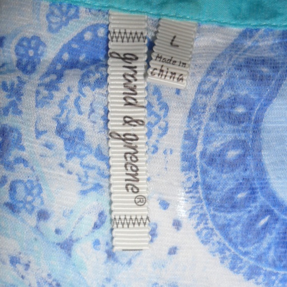 GRAND & GREENE Hi Lo Paisley  Coverup Tunic Top - Picture 4 of 5